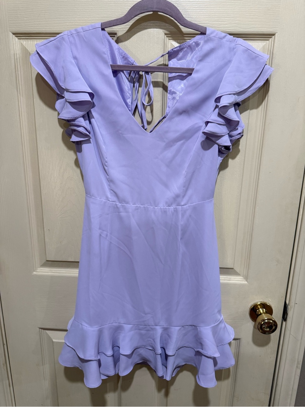 Women's Lavender Ruffle Midi Dress